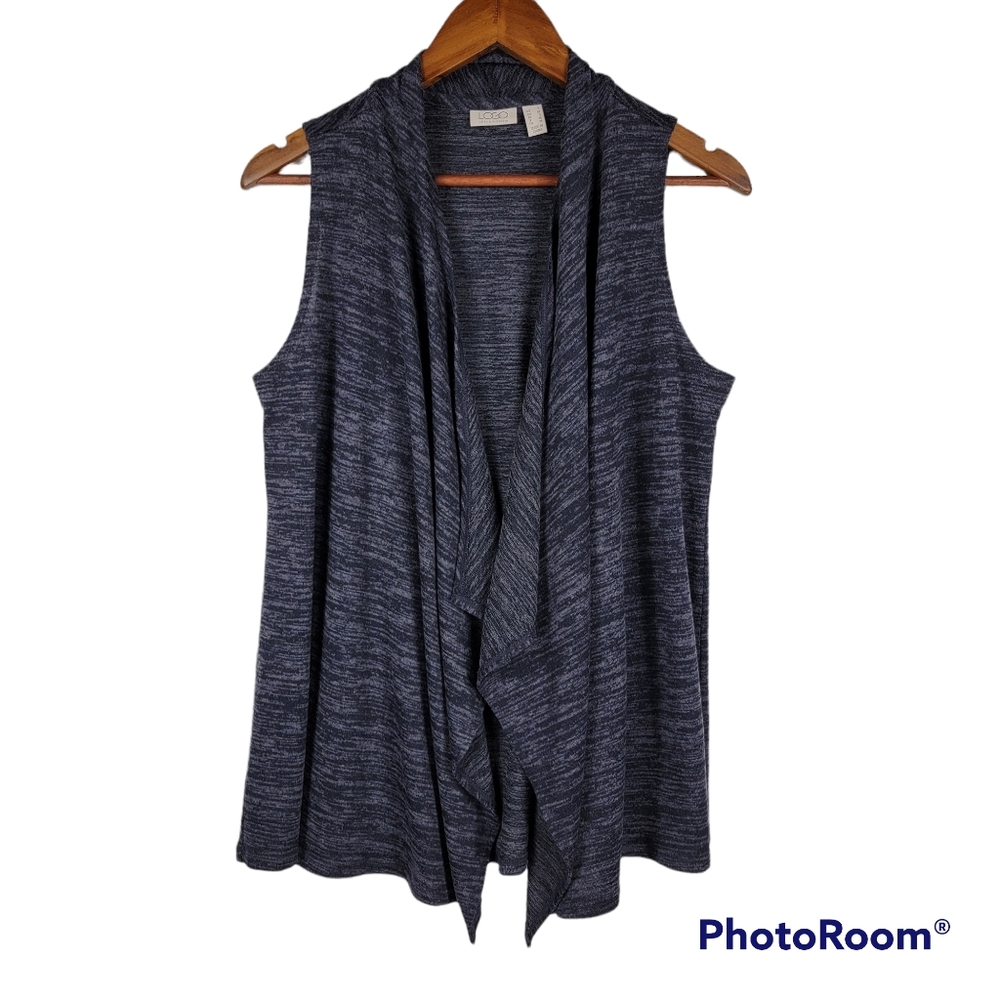 Logo Lori Goldstein Cascade Vest Cardigan Size Small